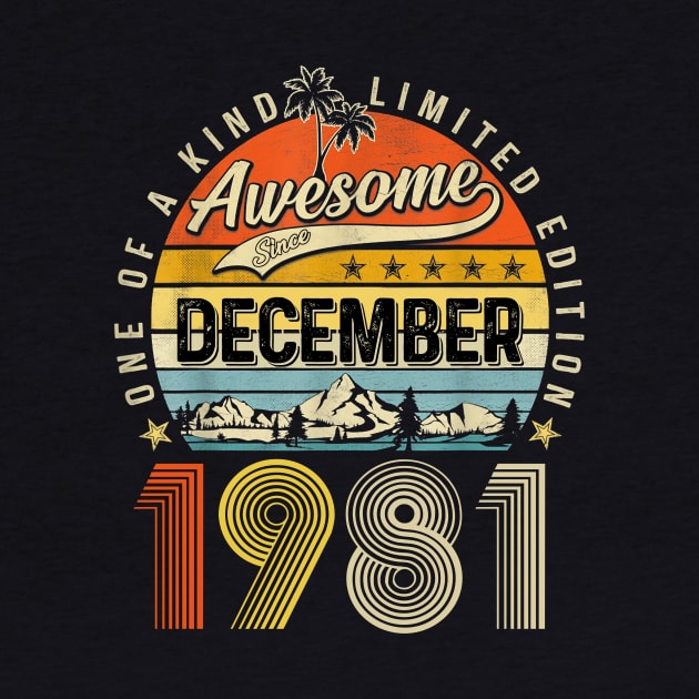 Awesome Since December 1981 Vintage 42nd Birthday by Mhoon 